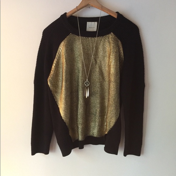 Mason Sweaters - MASON Black and gold cashmere sweater. Like new!!
